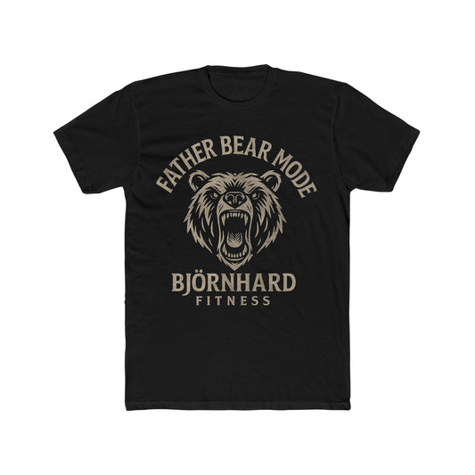 Father Bear Mode Fitness Tee | Unisex Cotton Crew T-Shirt for Gym Enthusiasts, Gift for Dads, Casual Workout Top, Father's Day Gift